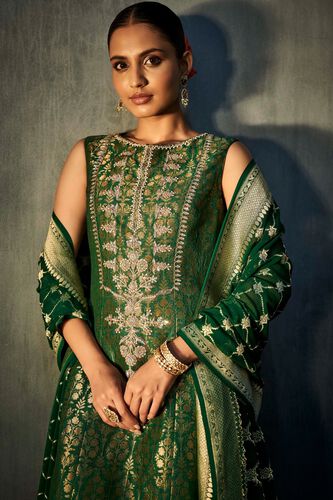 4 - Vaishi Sharara Set - Emerald Green, image 4