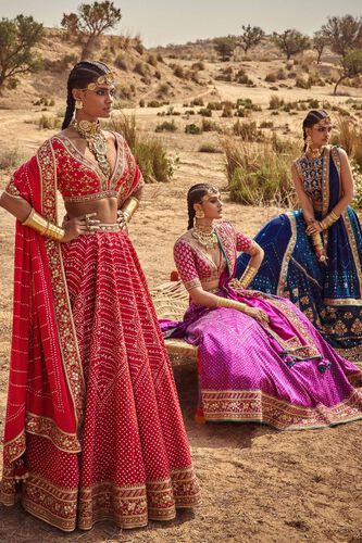 5 - Bhuvi Bandhani Lehenga Set – Red, image 5