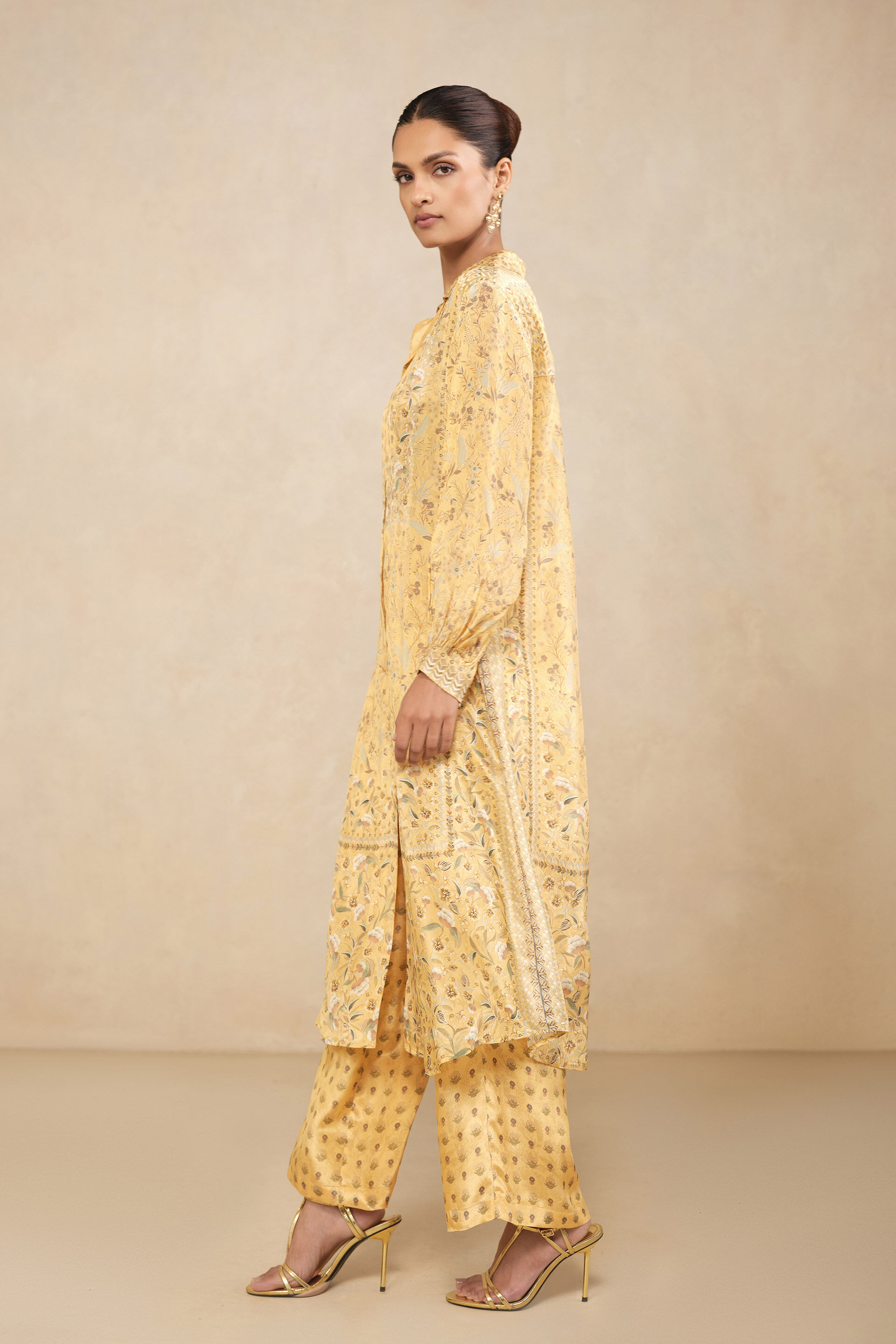 Shaima Kurta Set - Yellow, Yellow, image 3