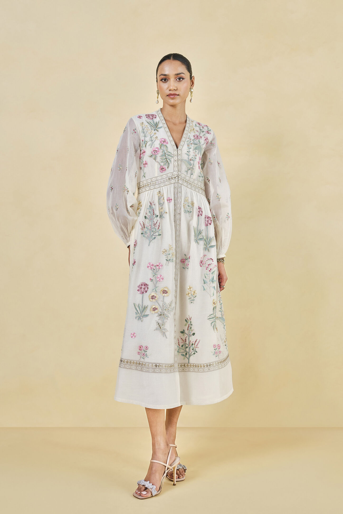 Rhapsody Embroidered Mull Dress - Natural, Natural, image 1