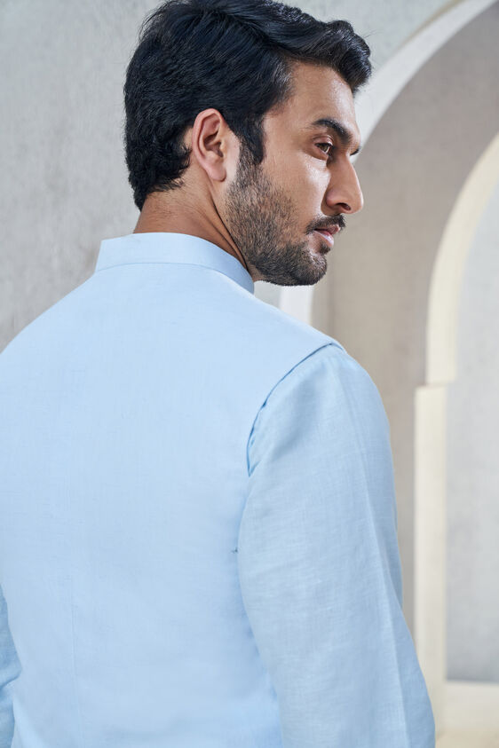 Shwar Nehru Jacket, Powder Blue, image 5