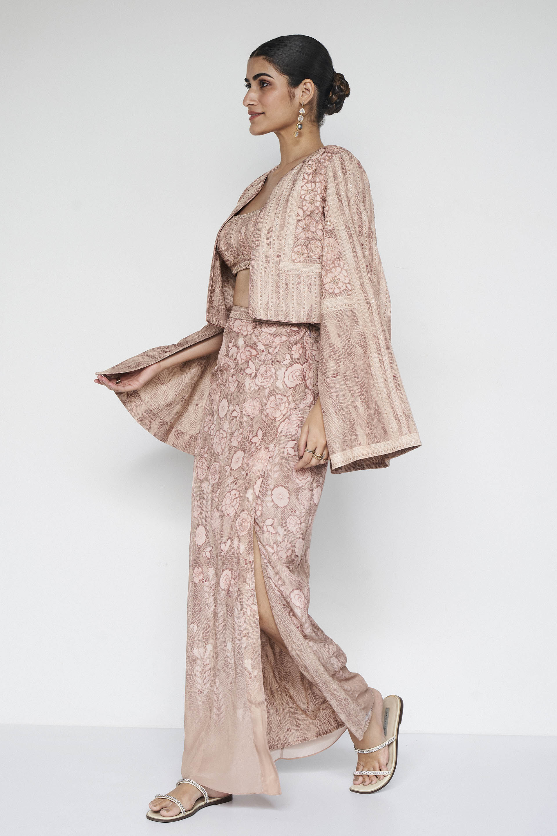 Buy Azita Skirt Set - Hazelnut from Anita Dongre's Co-Ord