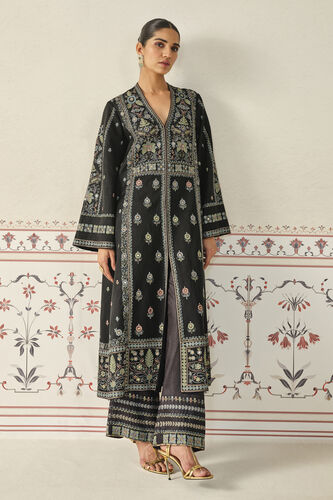 Shazana Embroidered Jacket Set - Black, Black, image 1