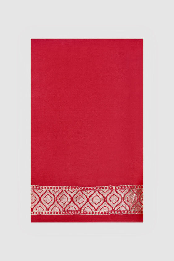 Neeva Benarasi Saree - Red, , image 5