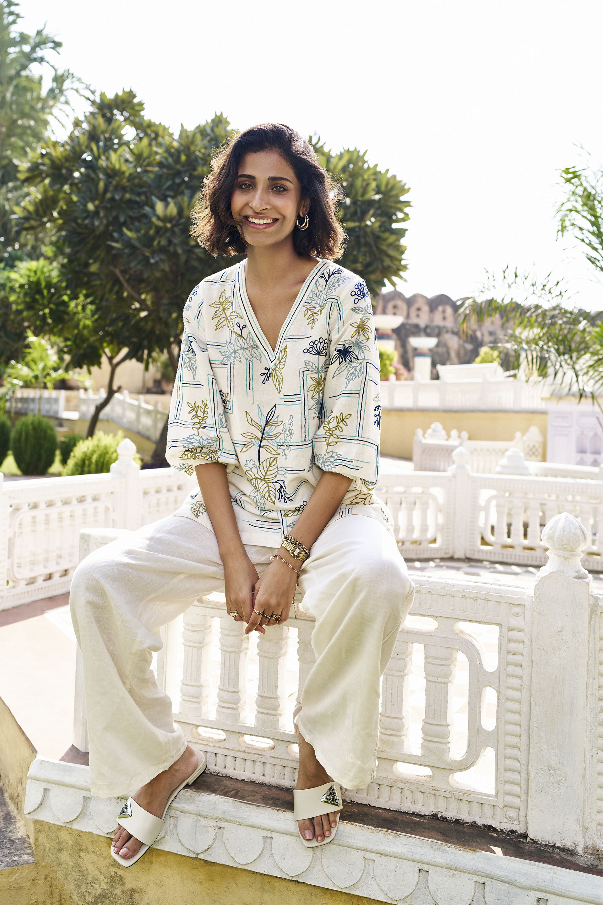 Orchard SEWA Hand-embroidered Coord - White, White, image 5