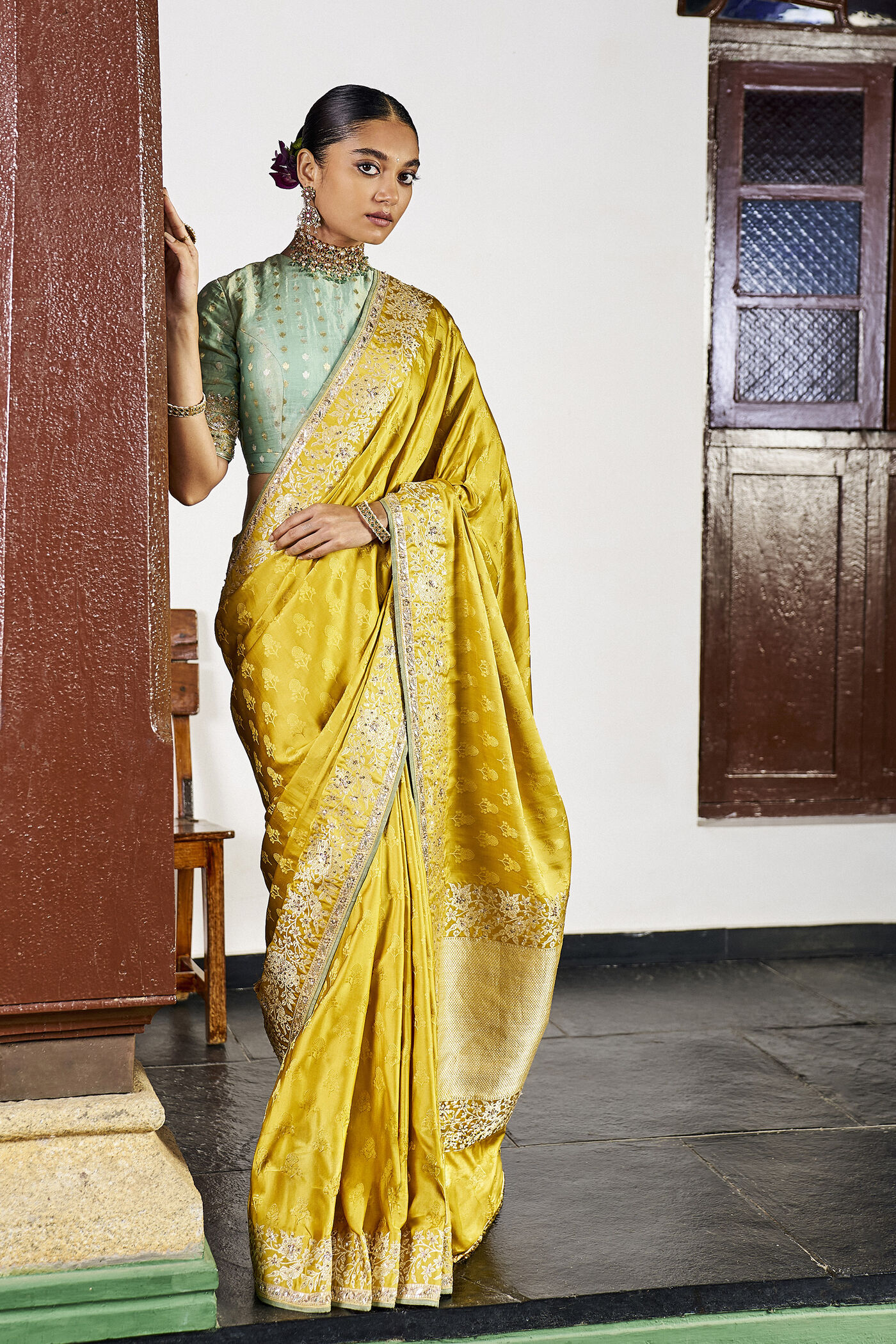 Bandhan Handwoven Benarasi Silk Saree - Yellow