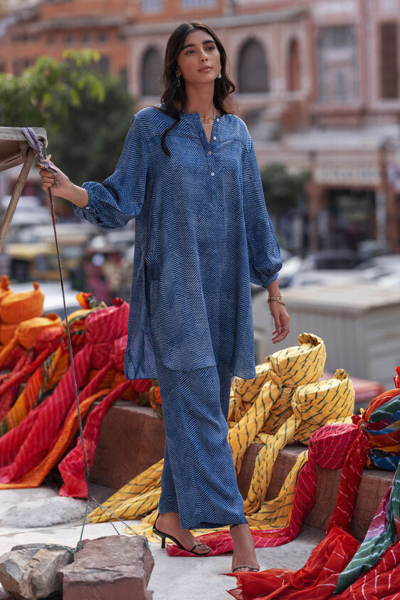Johri Tunic Coord Set, Indigo, image 1