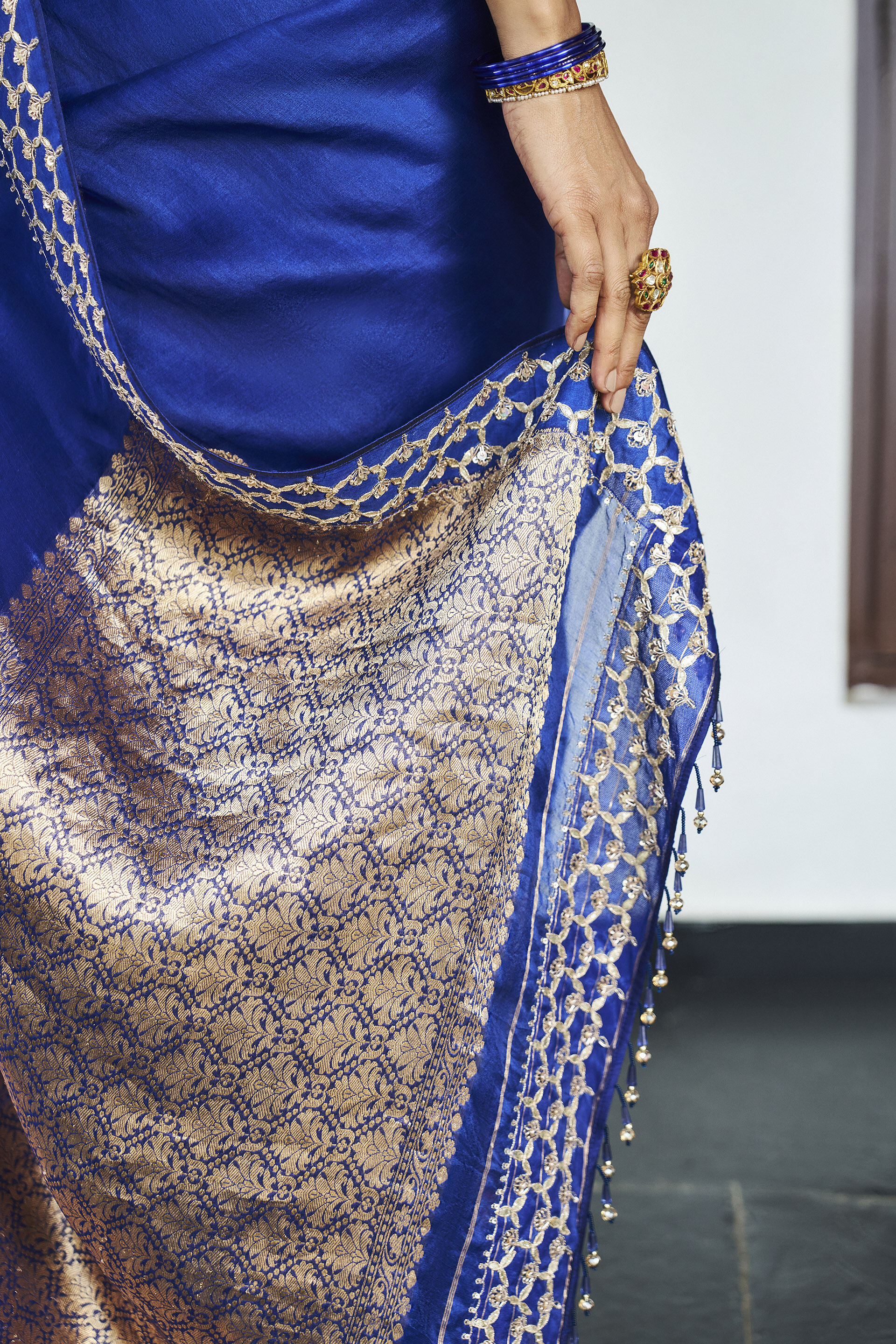Lado Benarasi Silk Saree - Blue, Blue, image 5