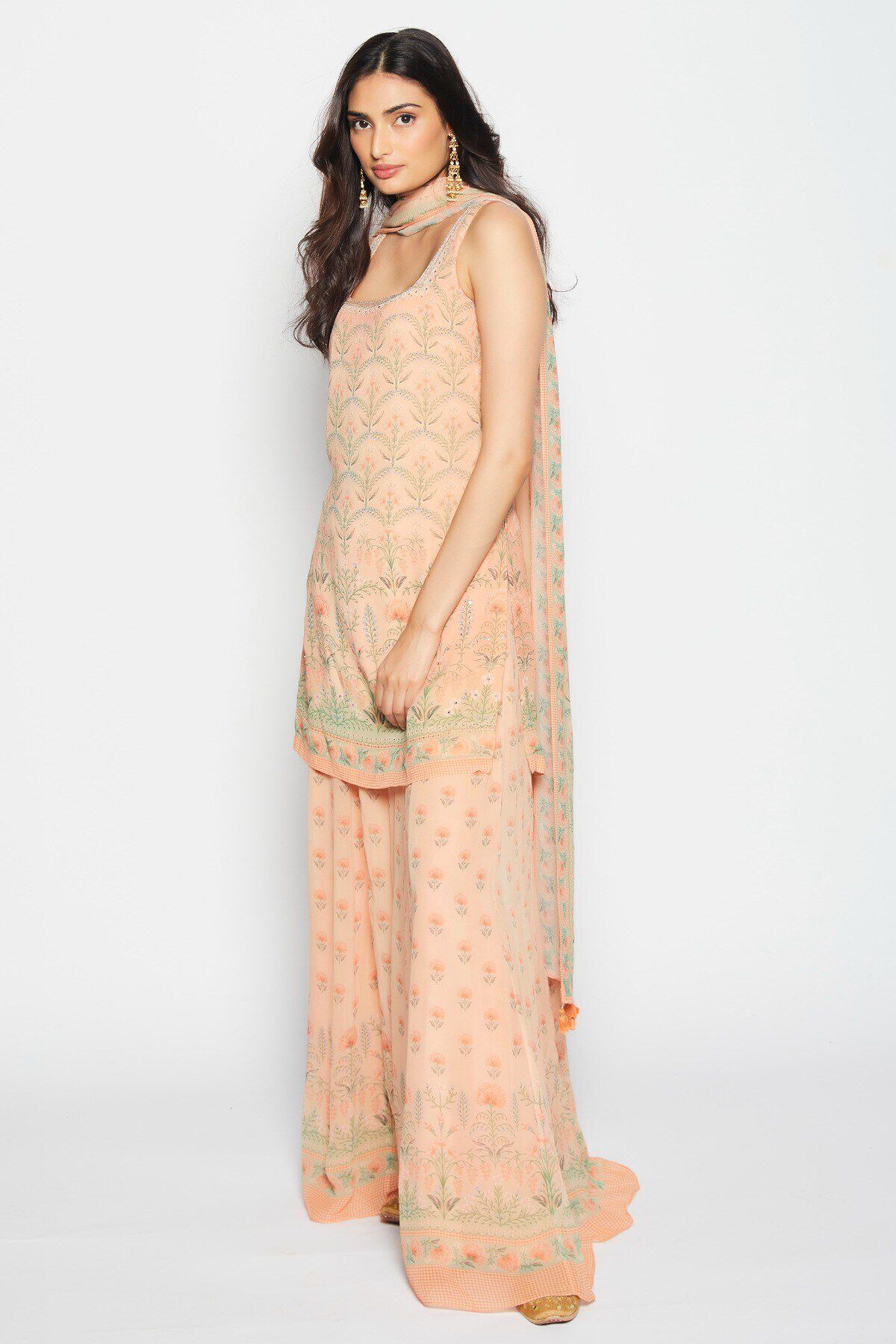 2 - Aaghnya Sharara Set - Peach, image 2