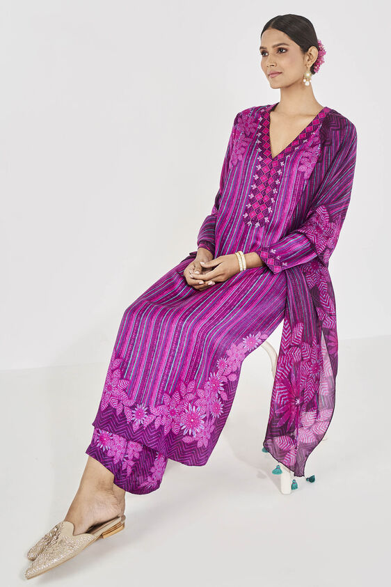 Mehr Kurta Set, Purple, image 4