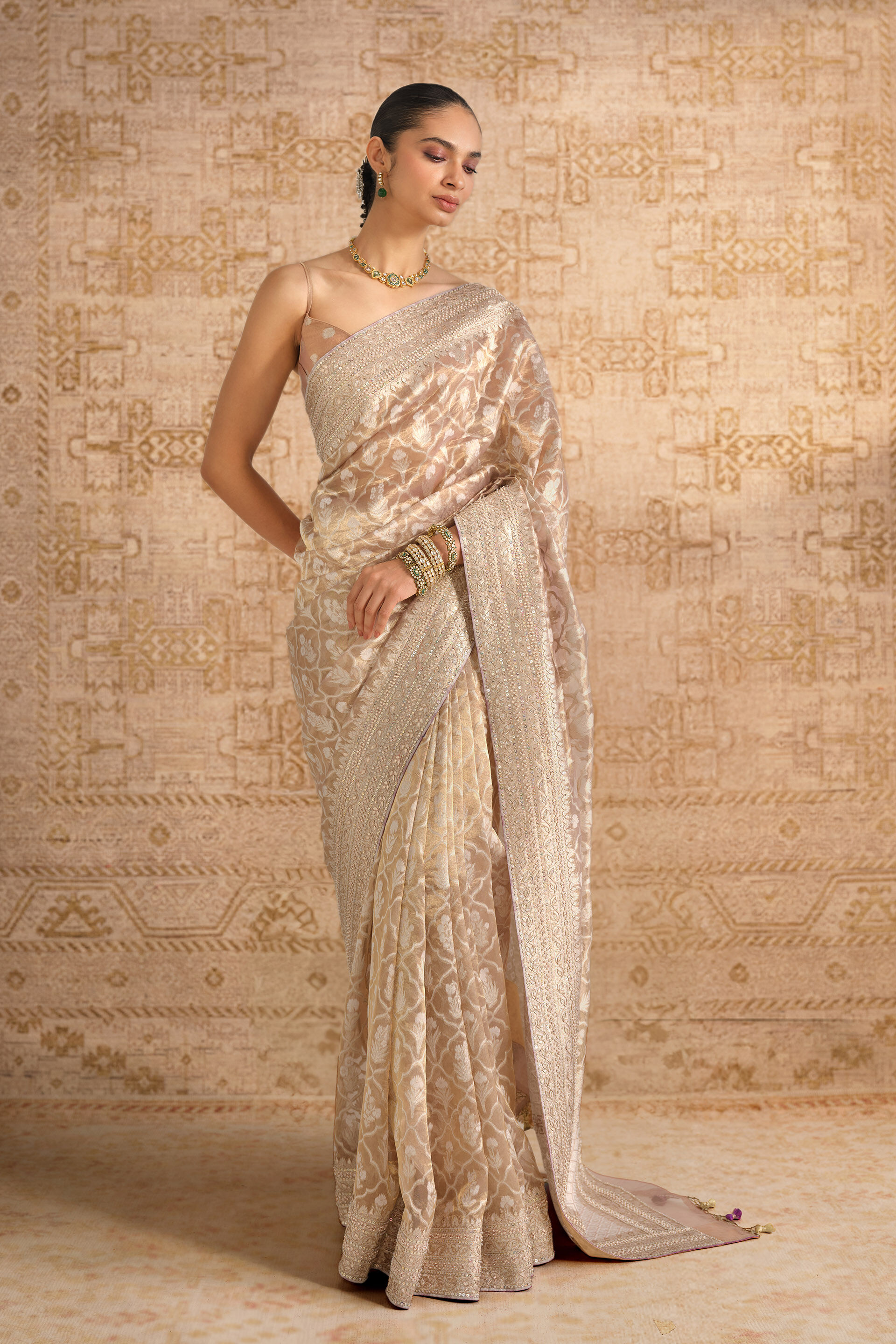 Aroha Handwoven Benarasi Silk Saree - Gold