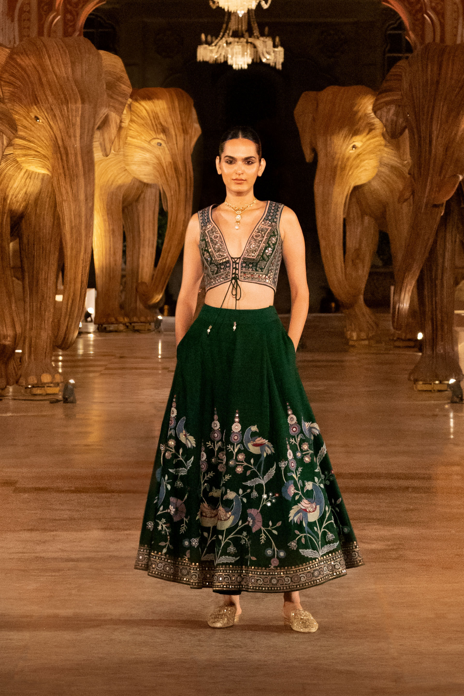 Buy Evergreen Paradise Skirt Set - Green from Anita Dongre's Co-Ord-Se