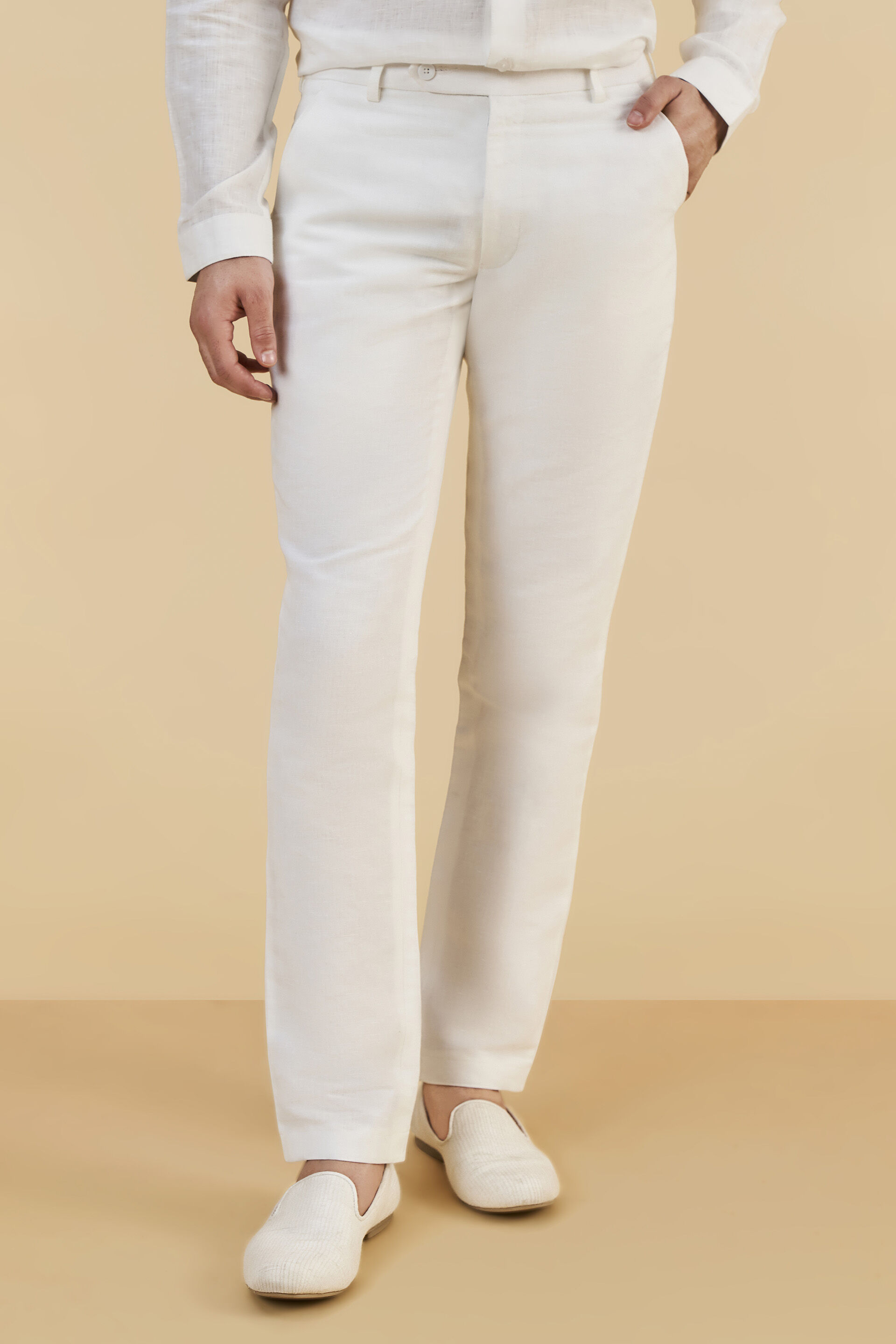Buy Van Heusen White Trousers Online - 771764 | Van Heusen