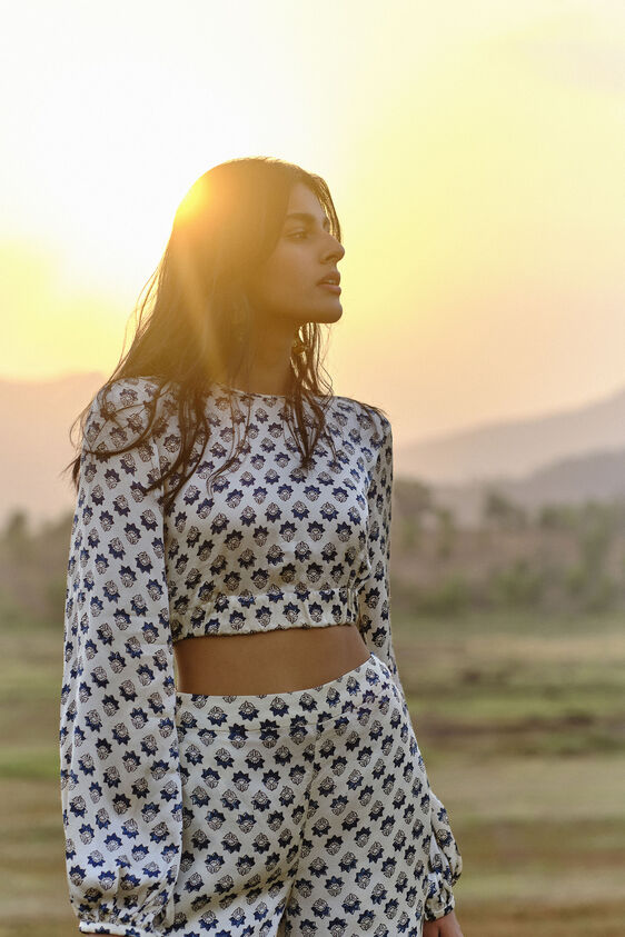 Floret Crop Coord - Ecru, Ecru, image 3