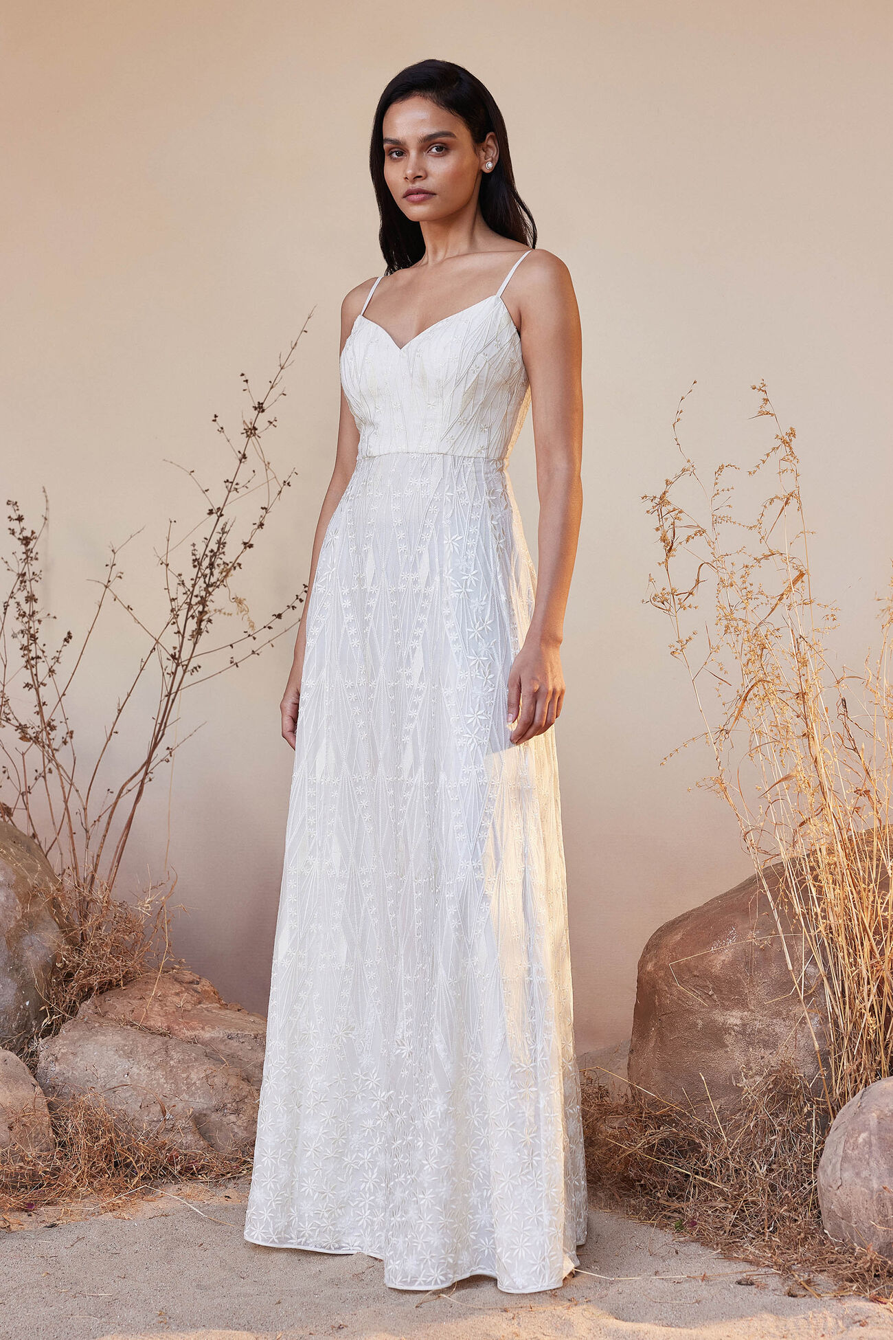 Josiane Embroidered Gown - Ivory, Ivory, image 2