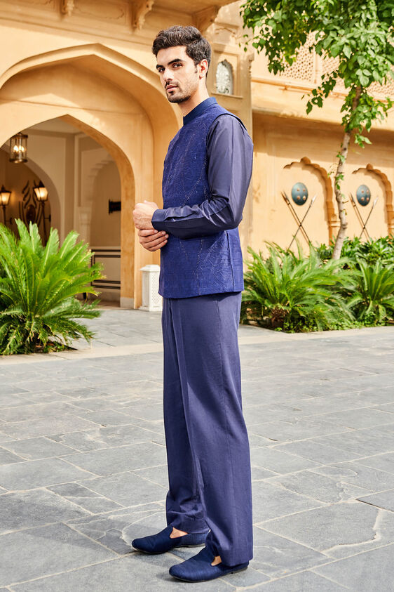 Naim Nehru Jacket - Navy, Navy, image 3