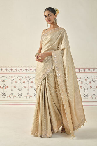 Kunadana Handwoven Benarasi Silk Saree, Gold, image 3