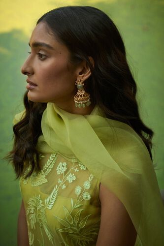 6 - Tropical Flamingos Kurta Set – Lime, image 6
