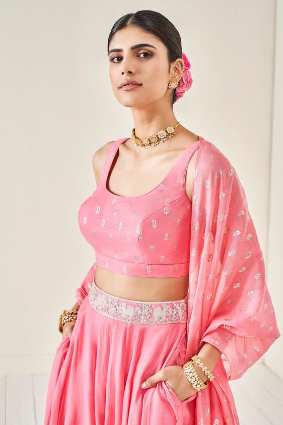 4 - Madhul Lehenga Set - Pink, image 4