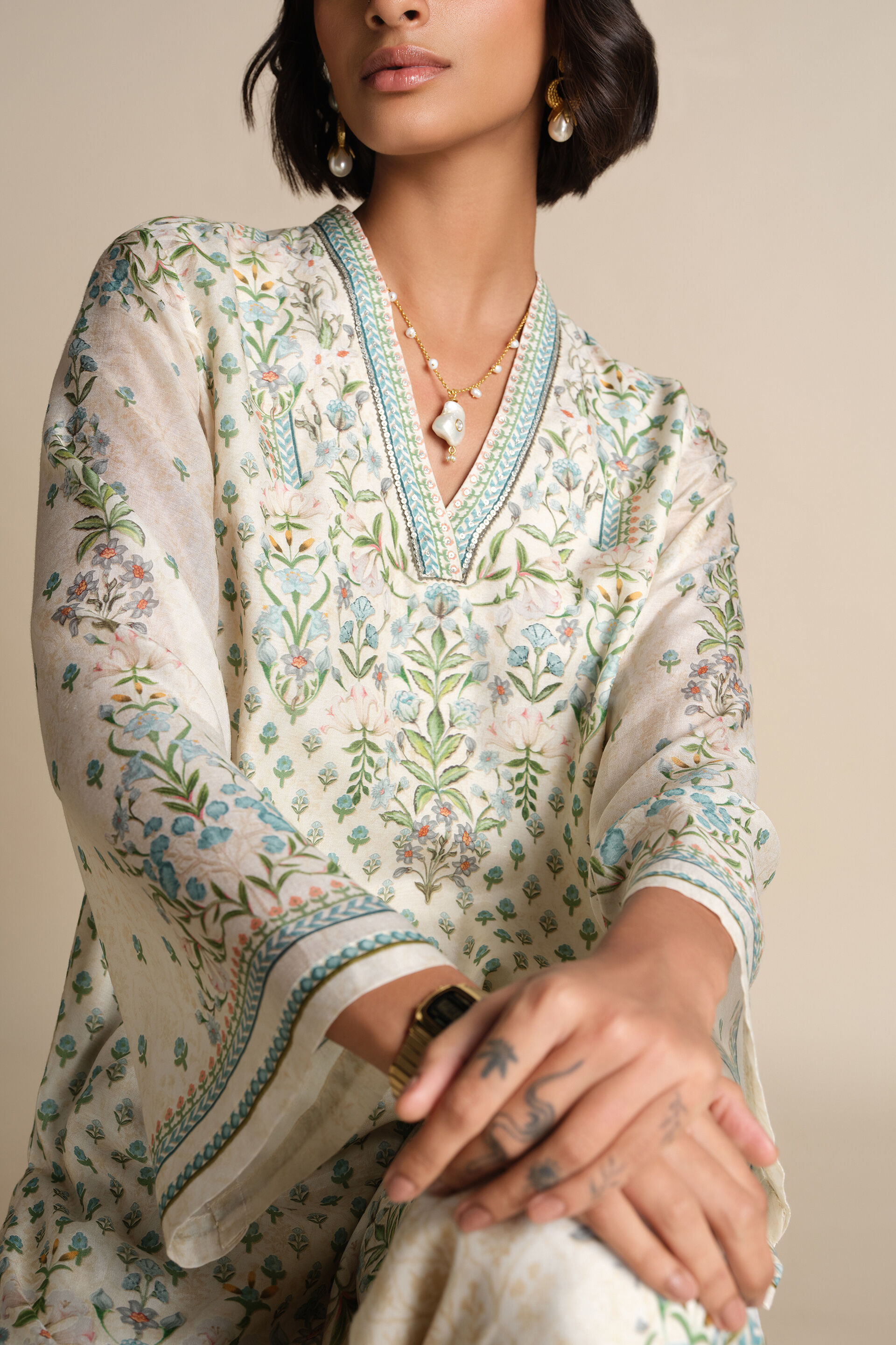 Ilaria Kurta Set - Ivory, Ivory, image 6