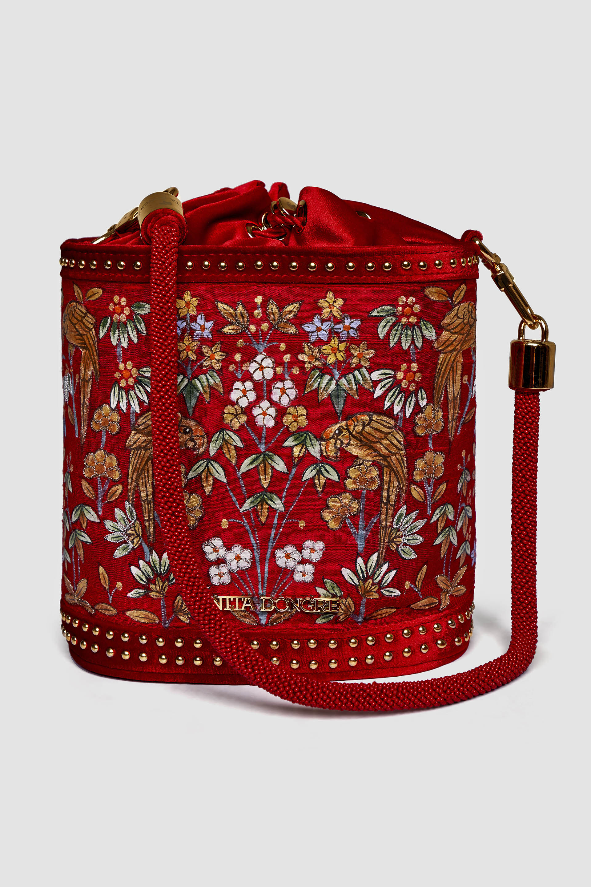 Pichhwai Bucket Bag Scarlet Red