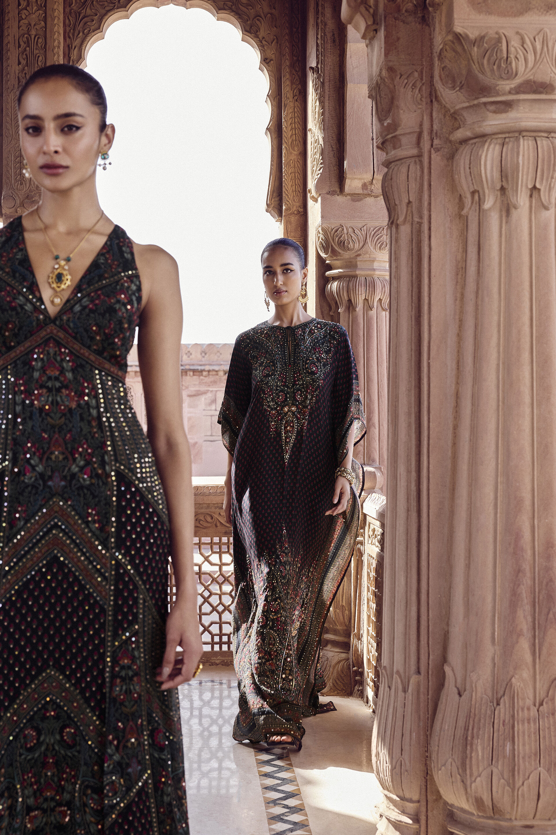 Nameera Embroidered Gown - Black, Black, image 7