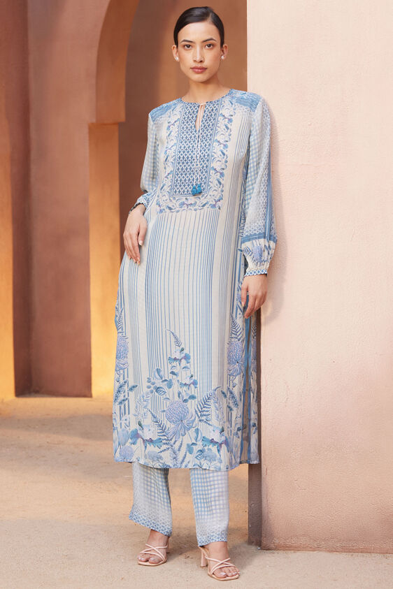 Neela Kurta Set - Blue, Blue, image 1
