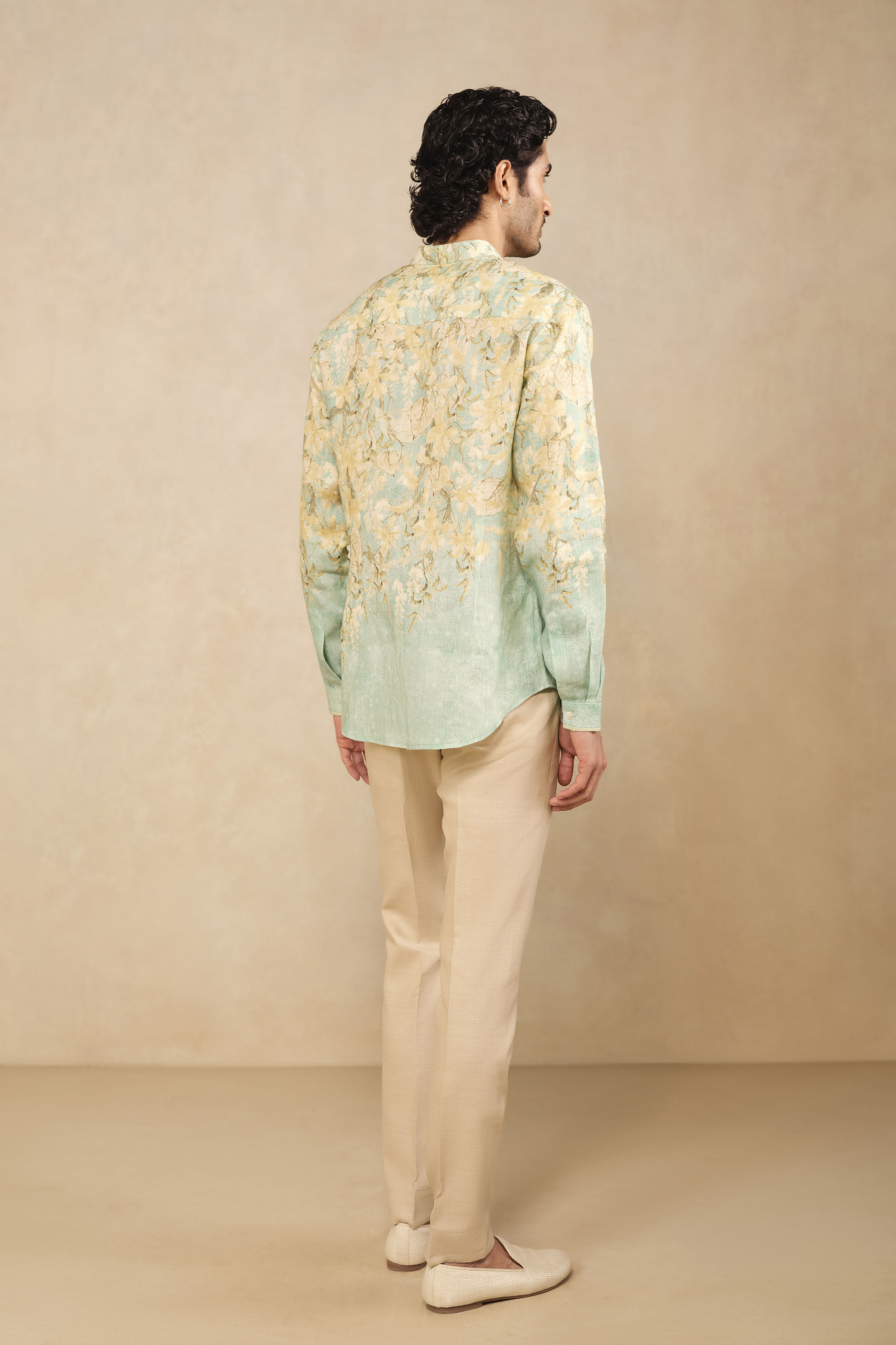 Aftan Linen Shirt - Aqua