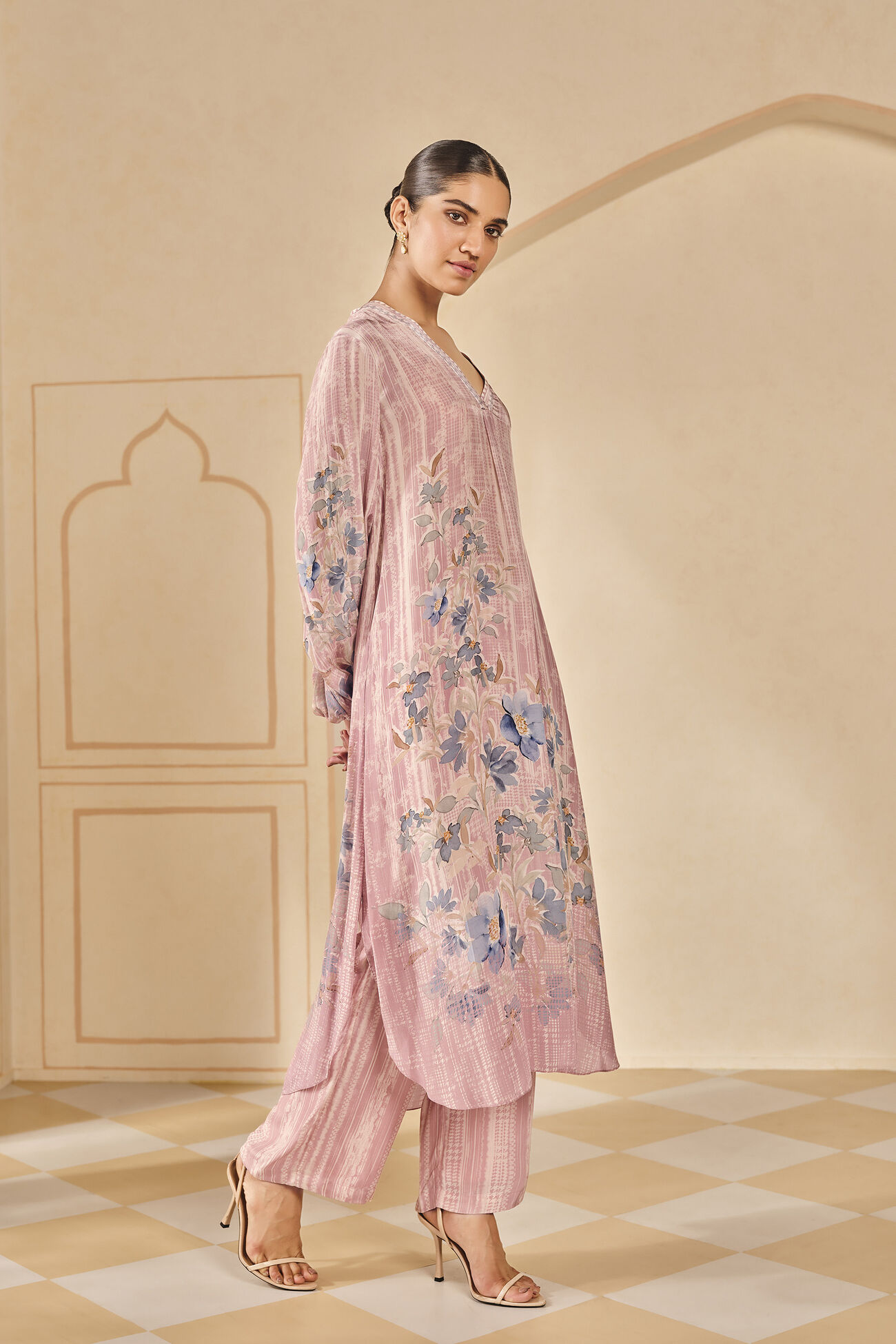 Soha Printed Kurta Set - Blush, Blush, image 3