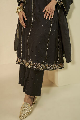 Shahla Gota Patti Embroidered Mull Suit Set - Black, Black, image 7