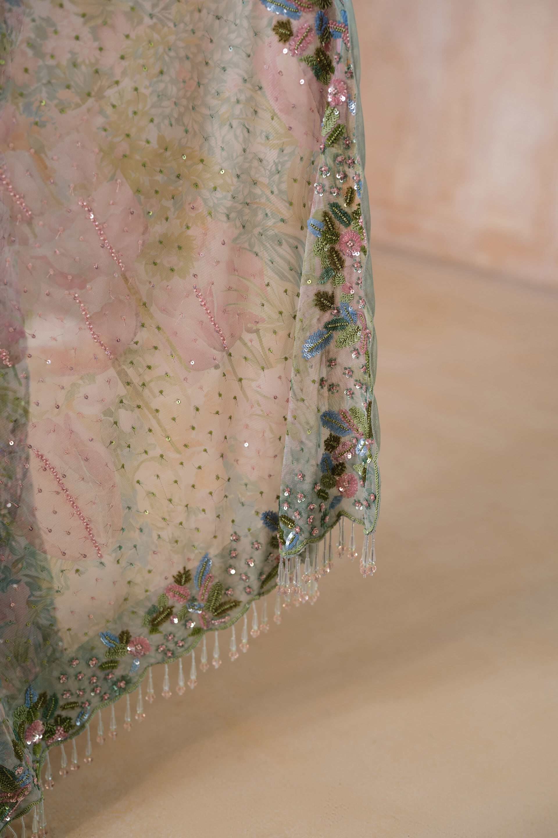 Levana Sequin Saree - Powder Blue, Multi Color, image 8