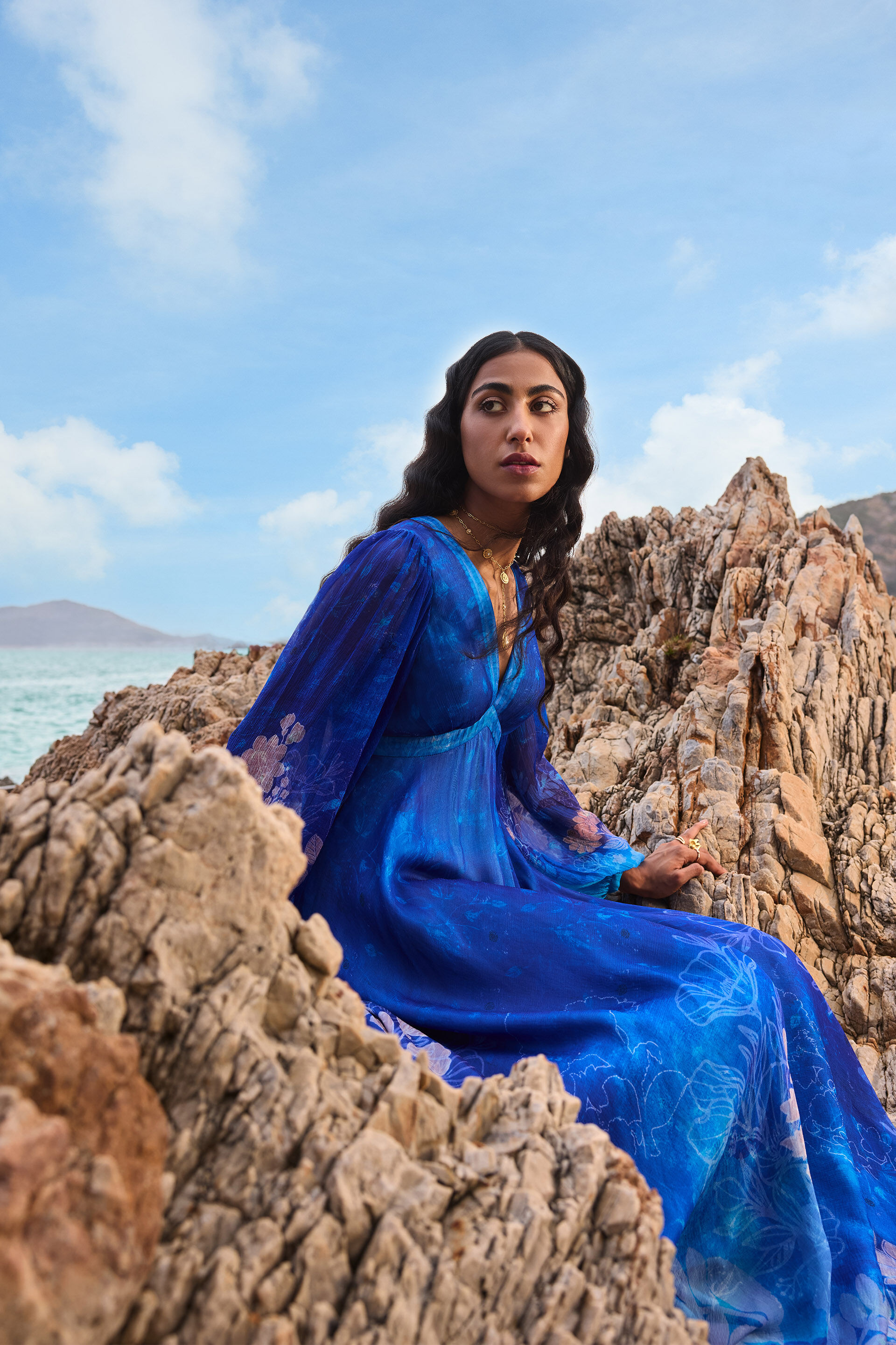 Talise Chiffon Gown - Blue, Blue, image 6