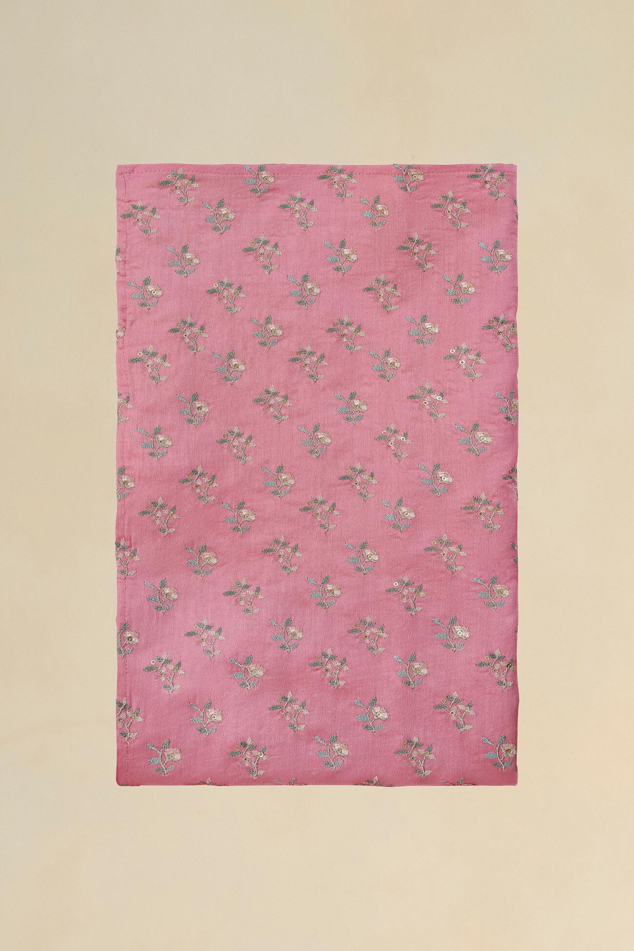 Dianthus Embroidered Georgette Saree, Pink, image 6