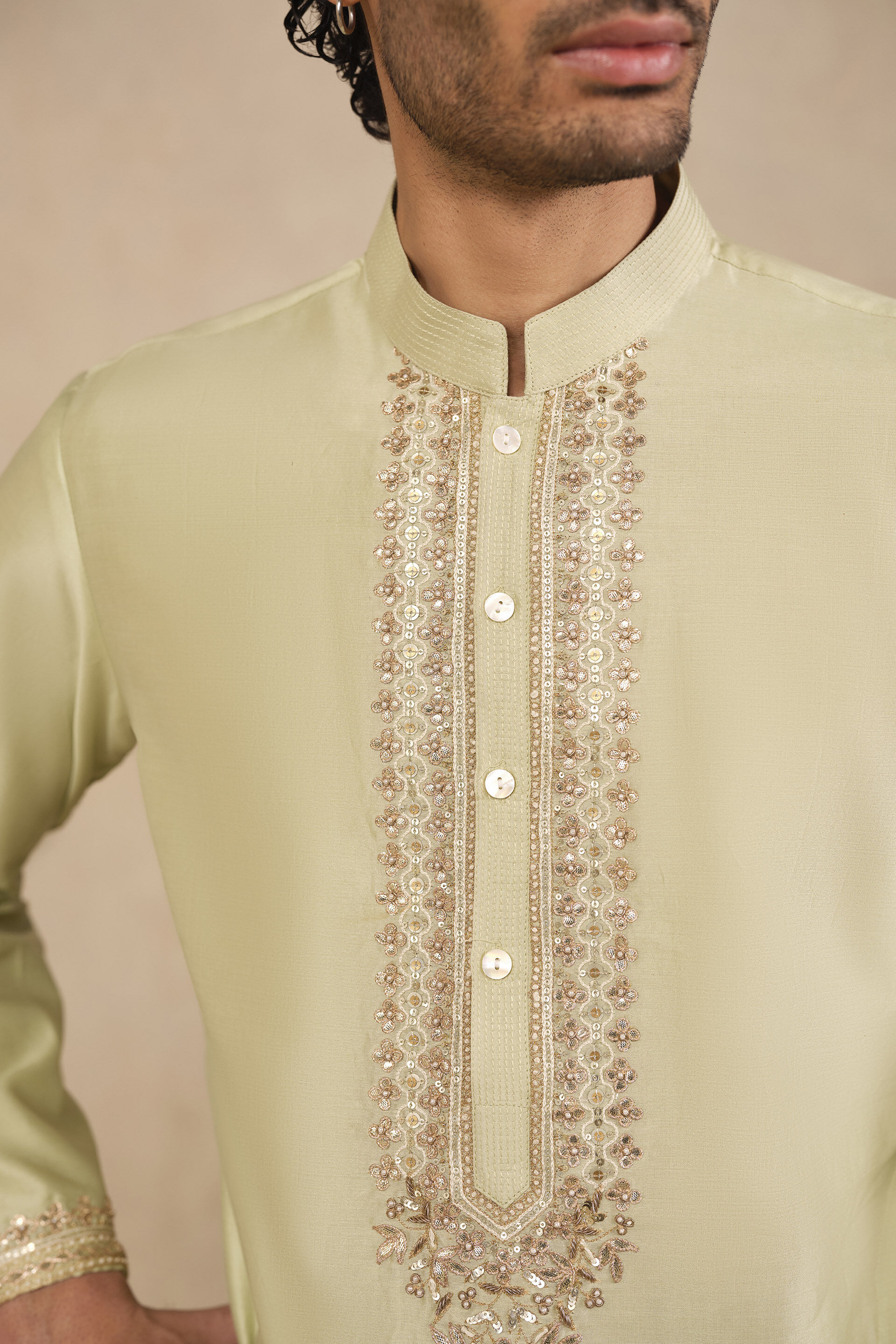 Saaket Gota Patti Kurta - Sage, Sage, image 5