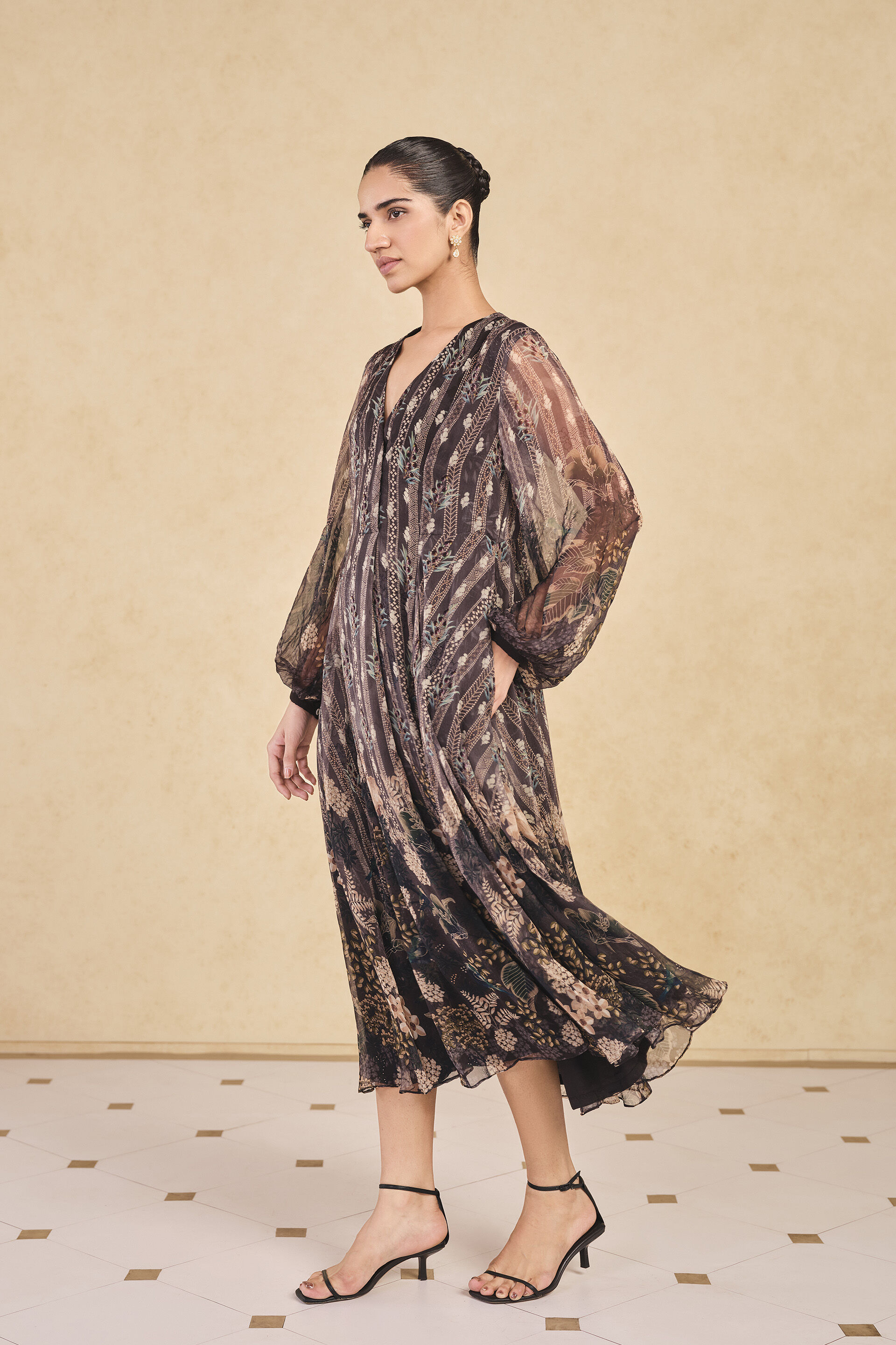 Jumaana Printed Dress - Black