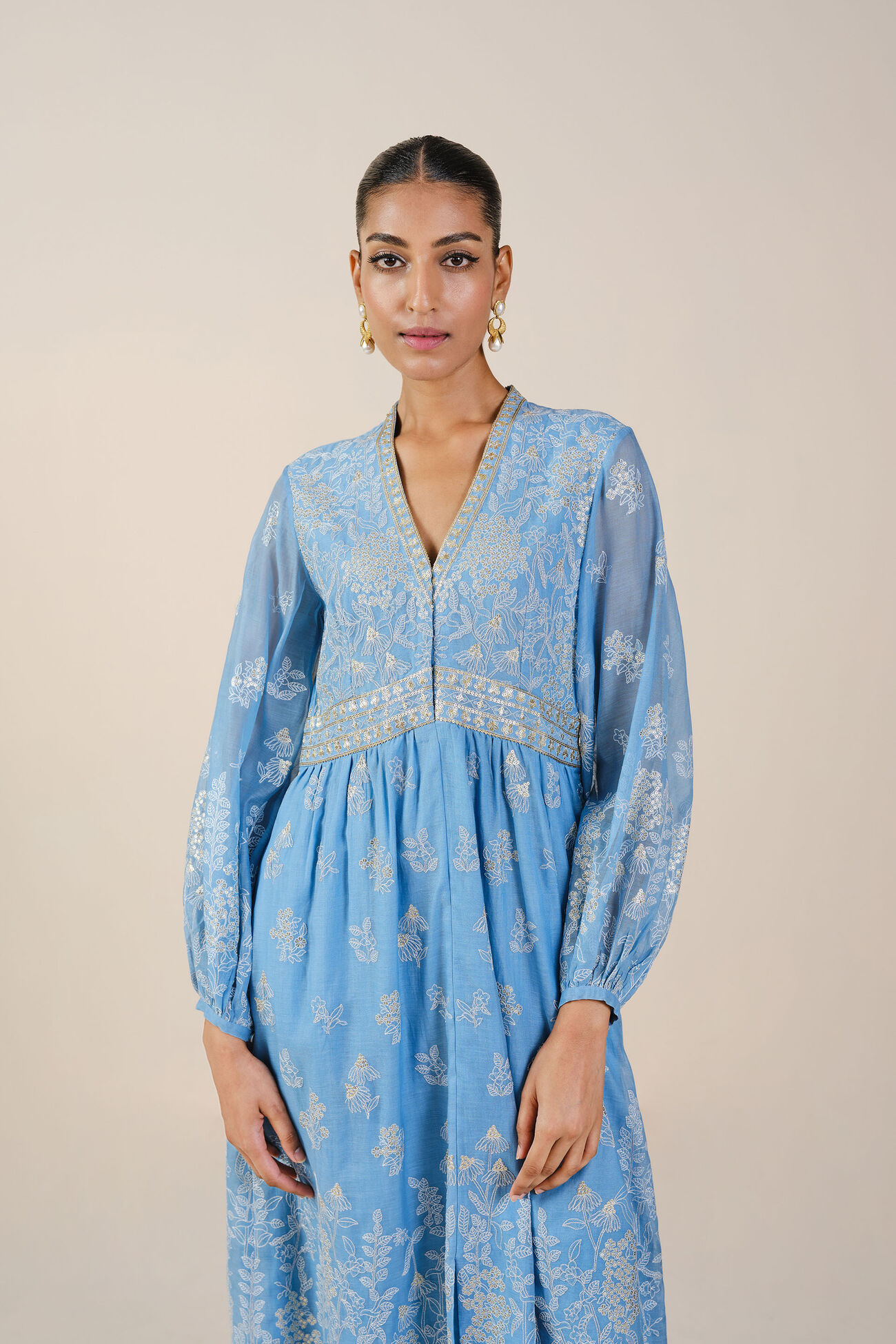 Amberlie Embroidered Mul Dress - Blue, Blue, image 4