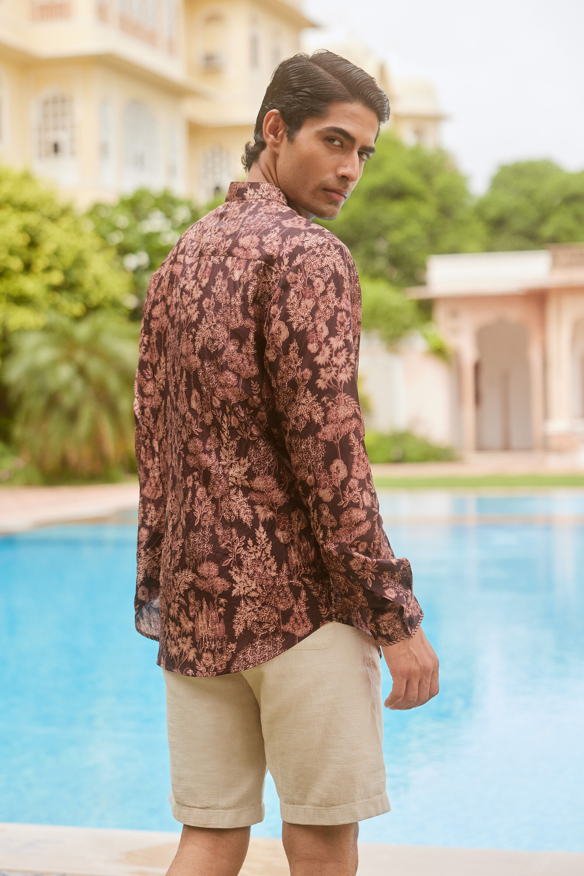 Anvay Silk Shirt - Maroon