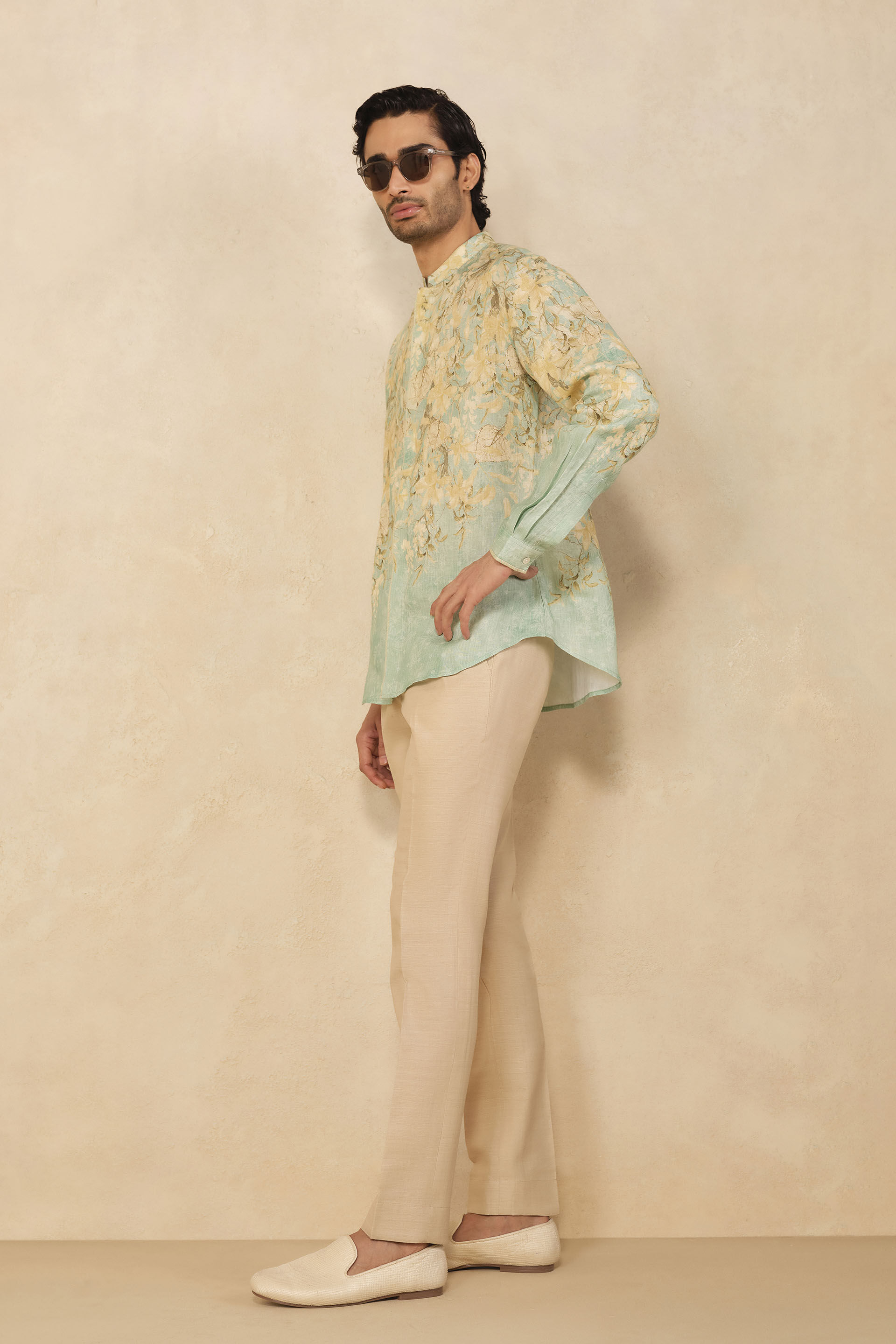 Aftan Linen Shirt - Aqua, Aqua, image 3