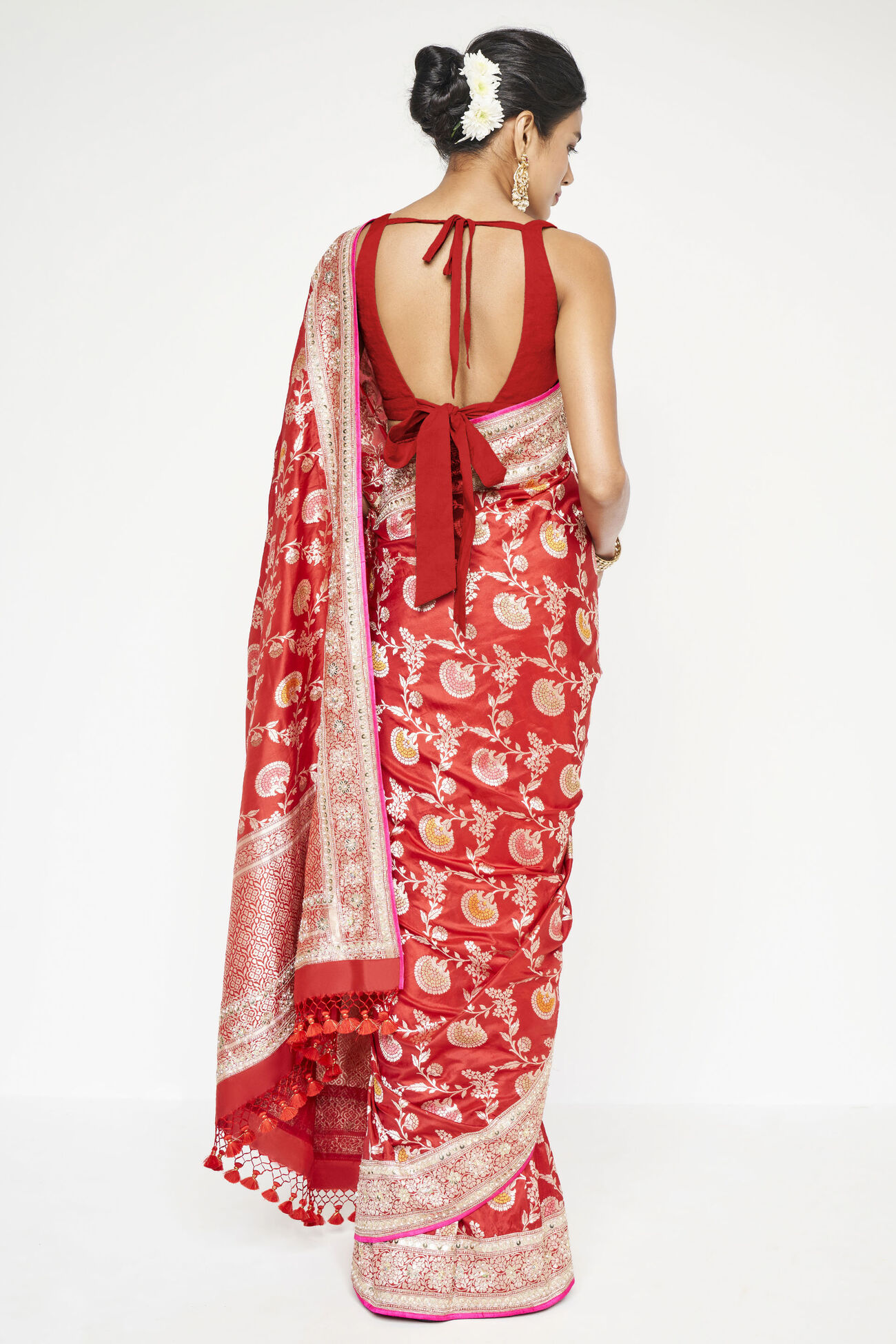 Ganika Benarasi Saree - Red, Red, image 2