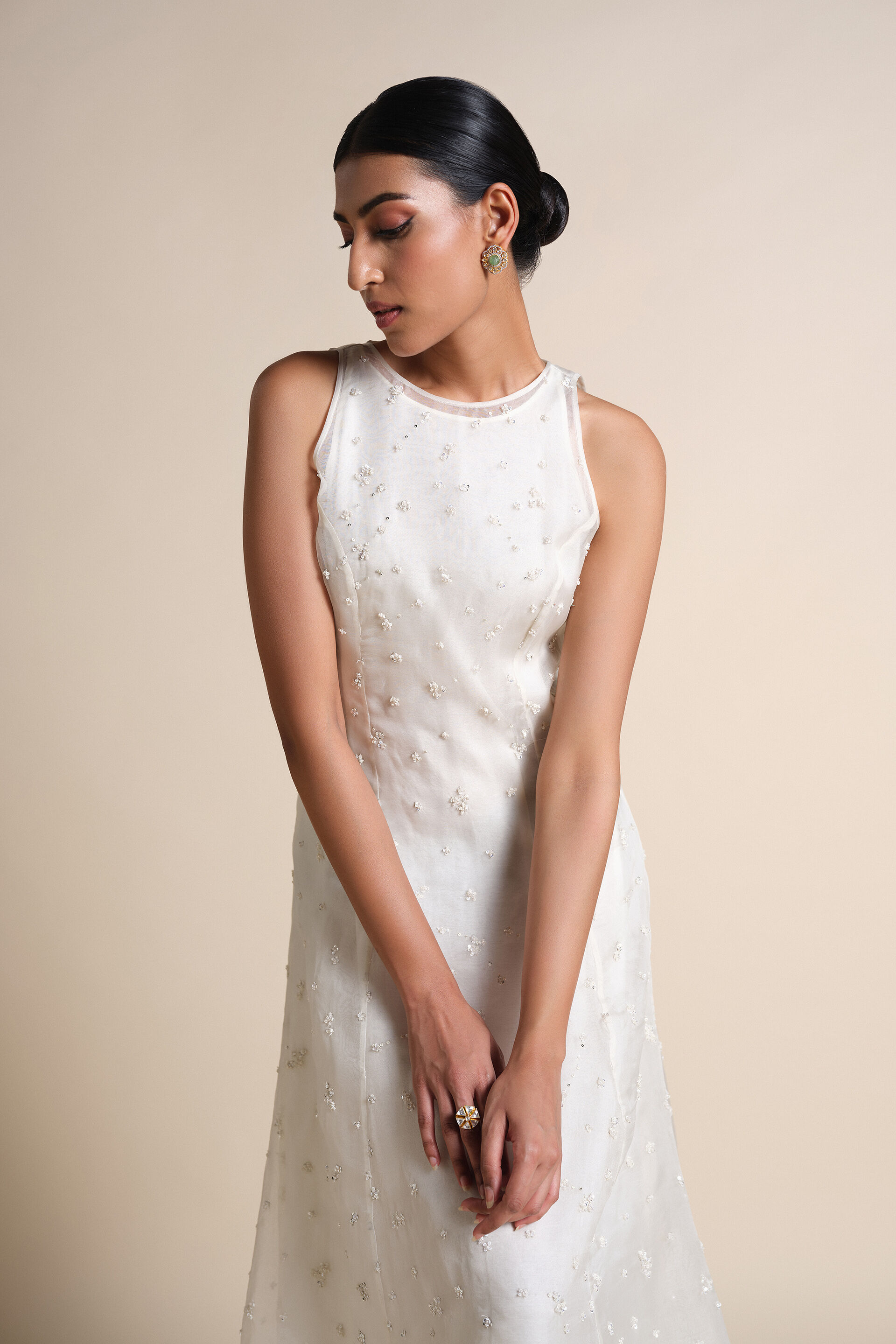 Mountain Mist Silk Gown - Ivory, Ivory, image 4