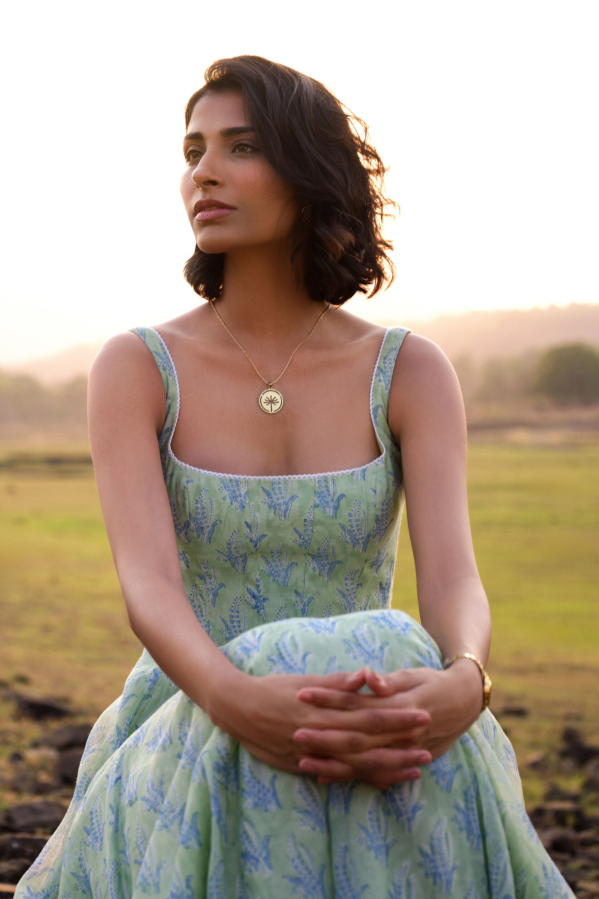 Seara Hand-block Printed Mul Dress - Sage, Sage, image 7