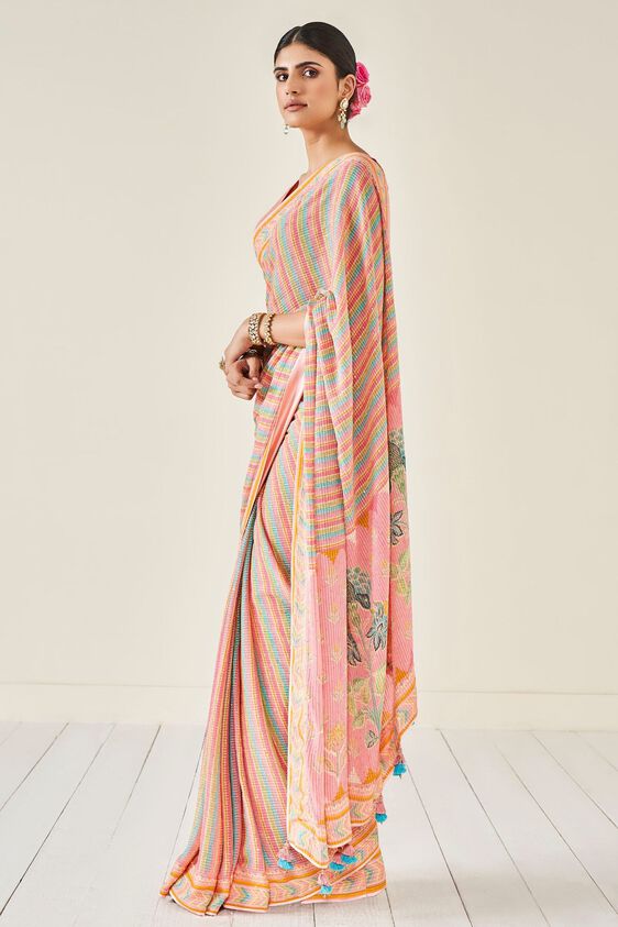 2 - Aadvika  Saree - Pink, image 2