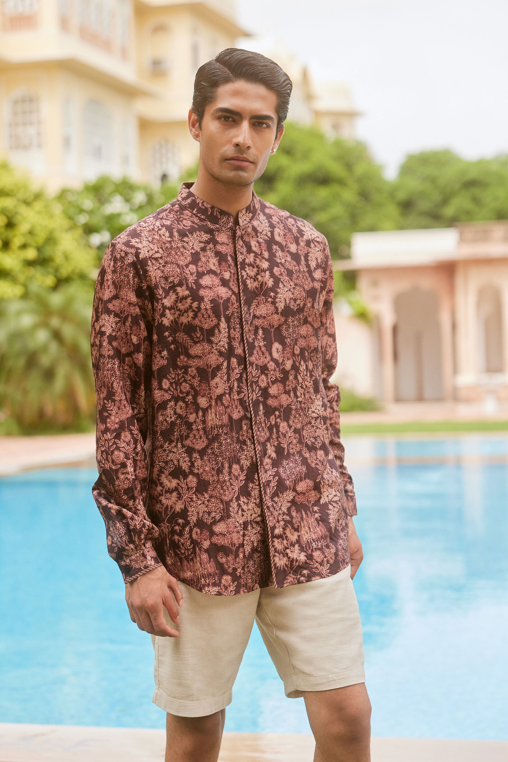 Anvay Silk Shirt - Maroon