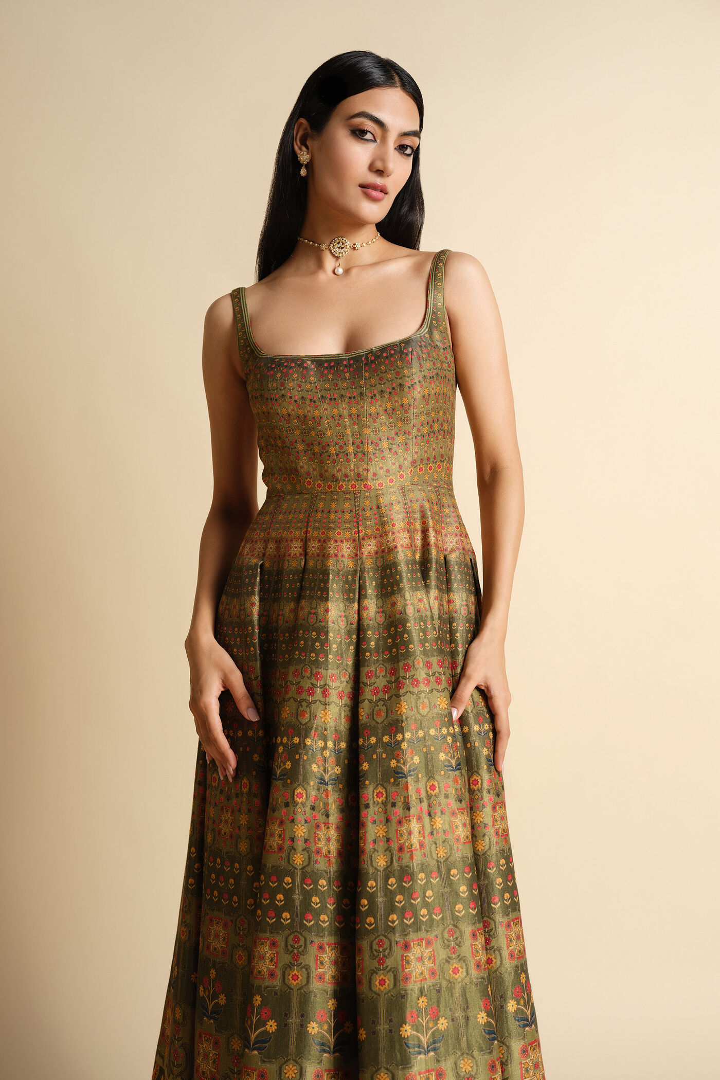 beige dress designer Ksmet Dress in Beige No