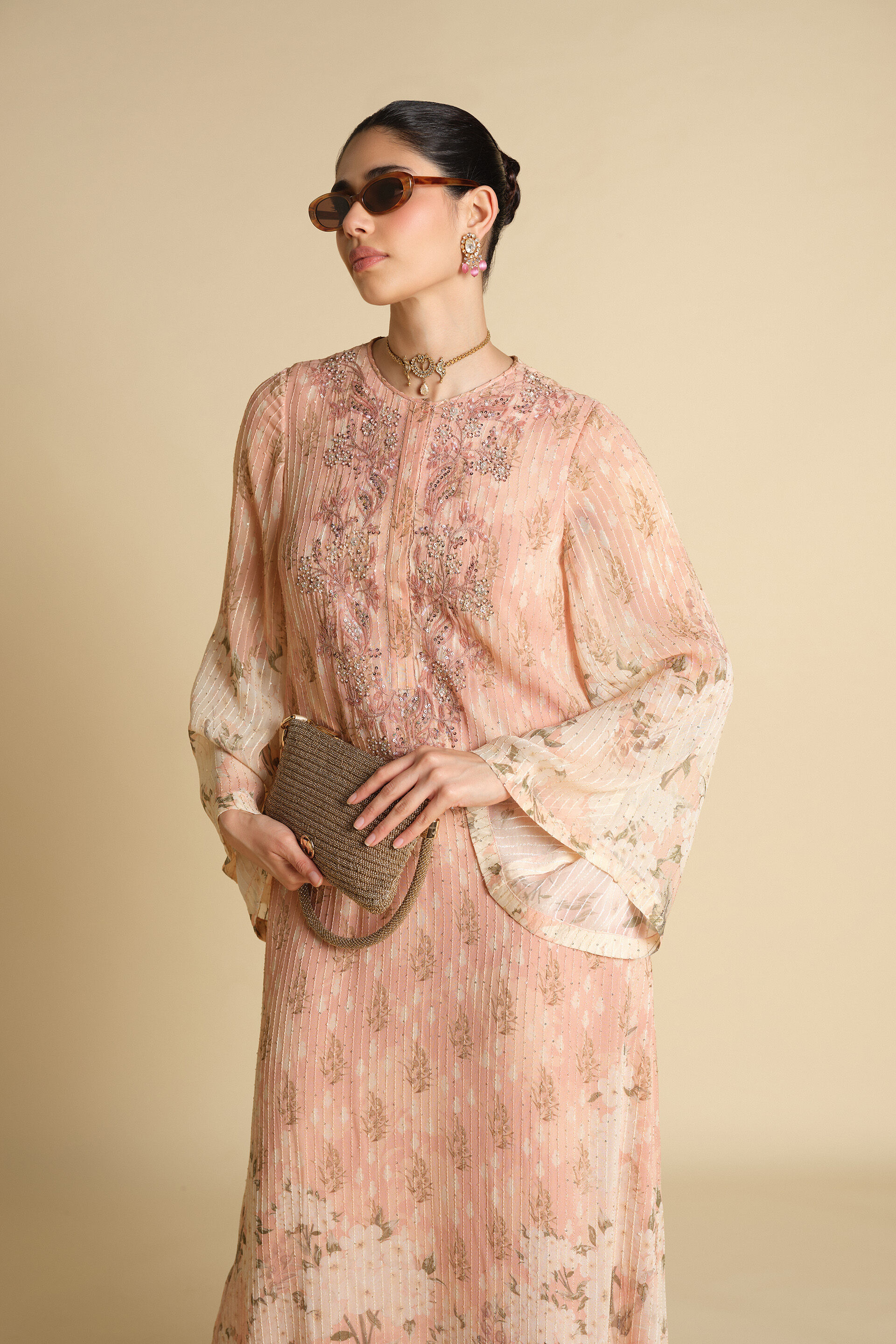 Miral Emroidered Kaftan - Blush, Blush, image 6
