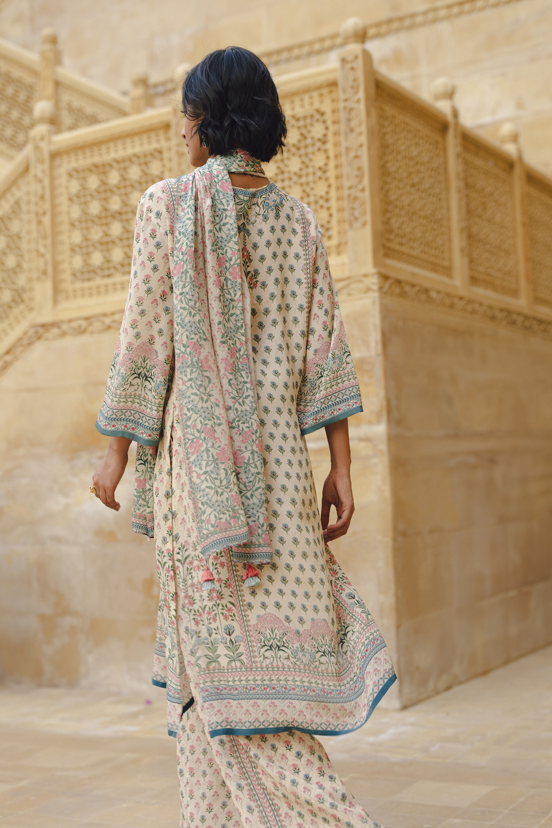 Indivarini Kurta Set - Cream