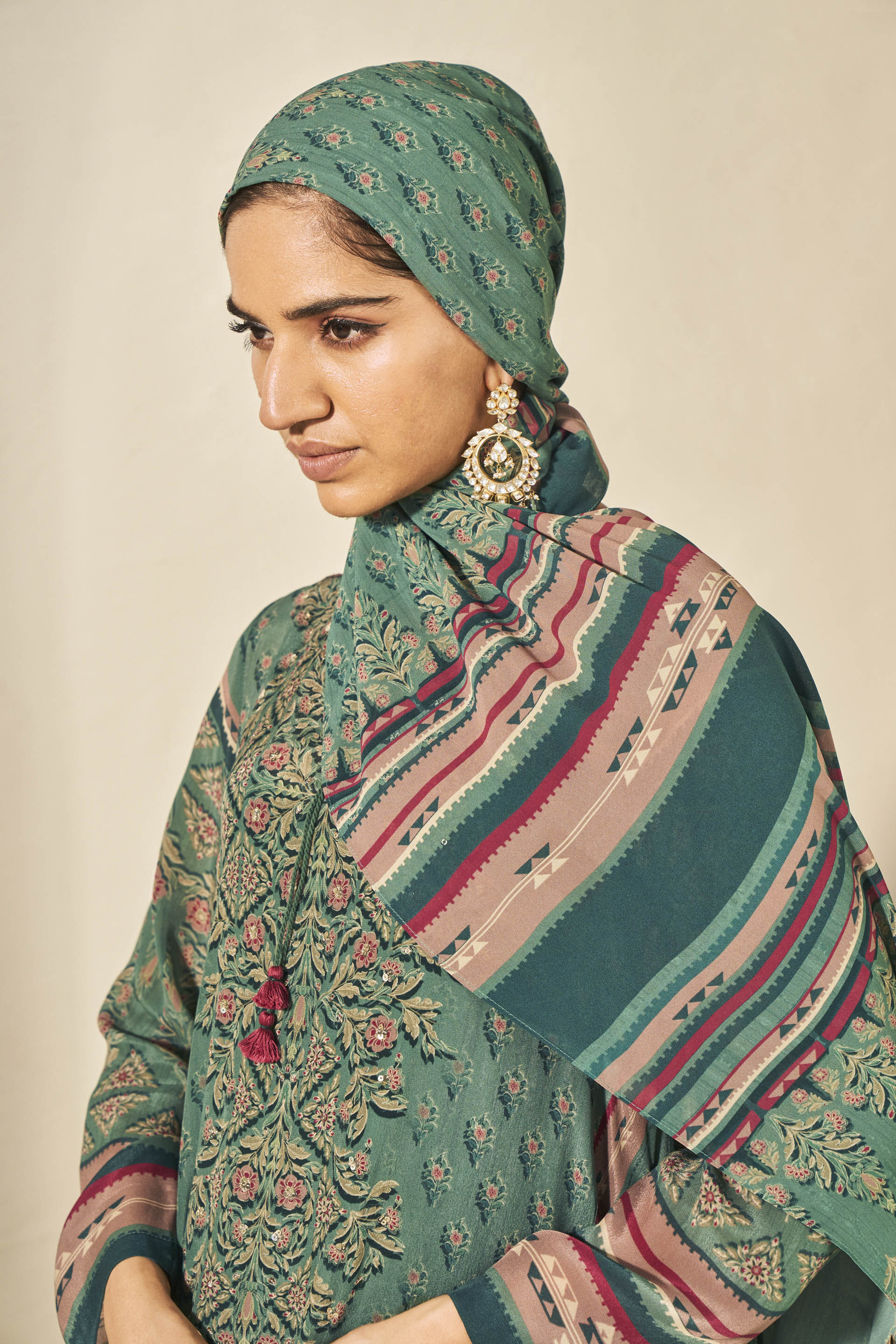 Palmira Scarf - Green, Sage, image 1