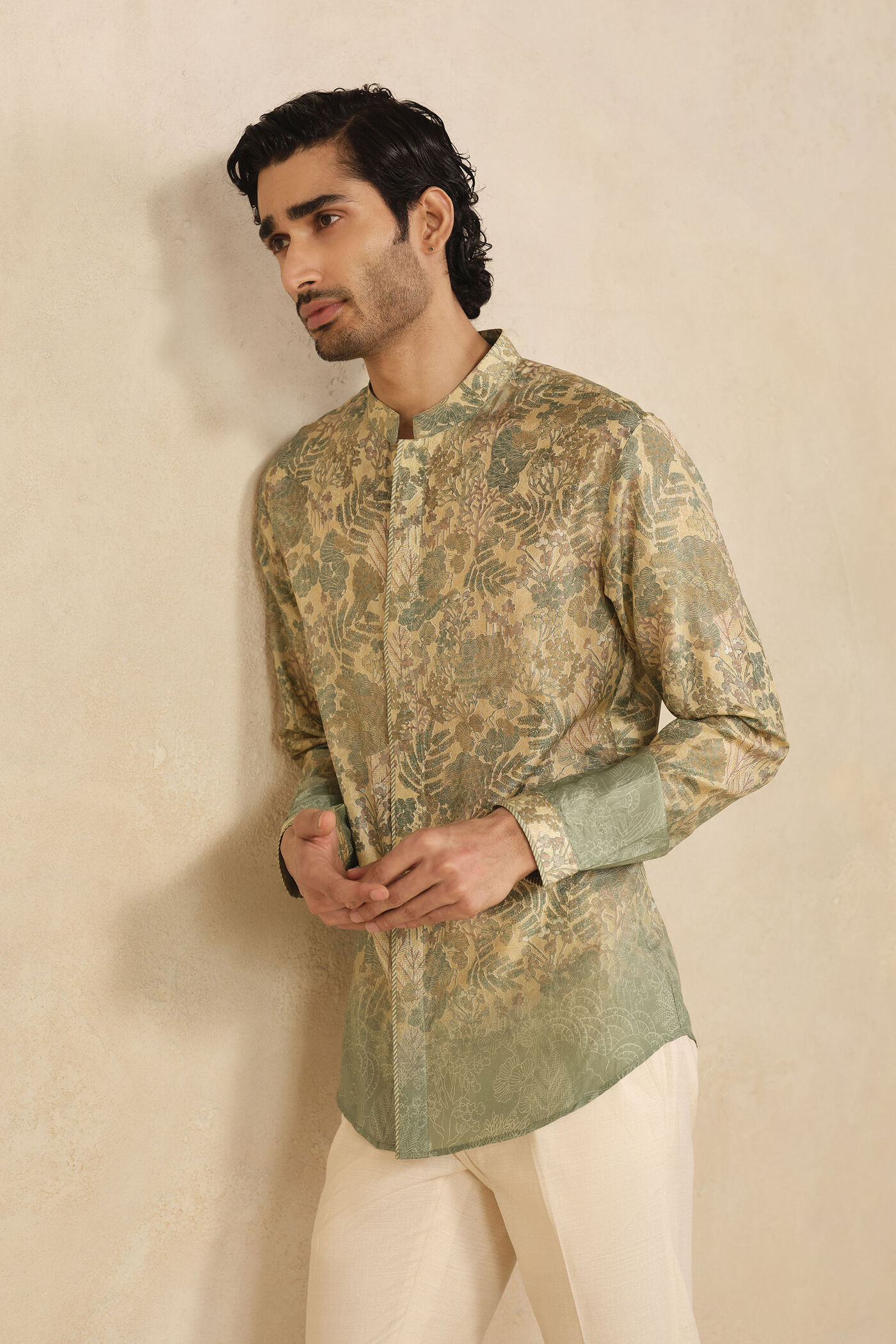 green and gold dress shirt MorCouture Green Gold Paisley Shirt