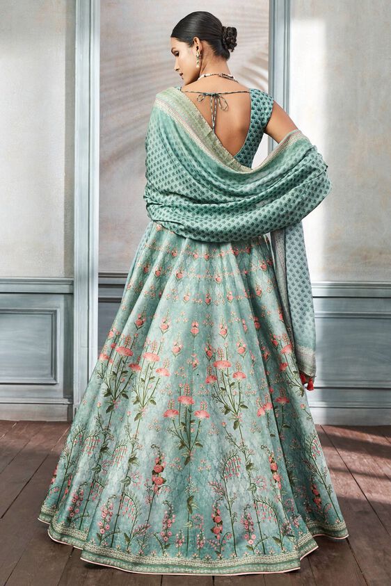 3 - Aditri Lehenga Set- Sage Green, image 3