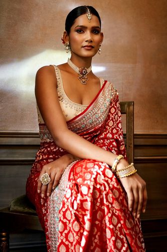 4 - Pankuni Saree Set – Red, image 4